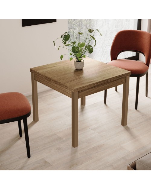 Tavolo raddoppiabile Firenze 90x90 colore noce naturale