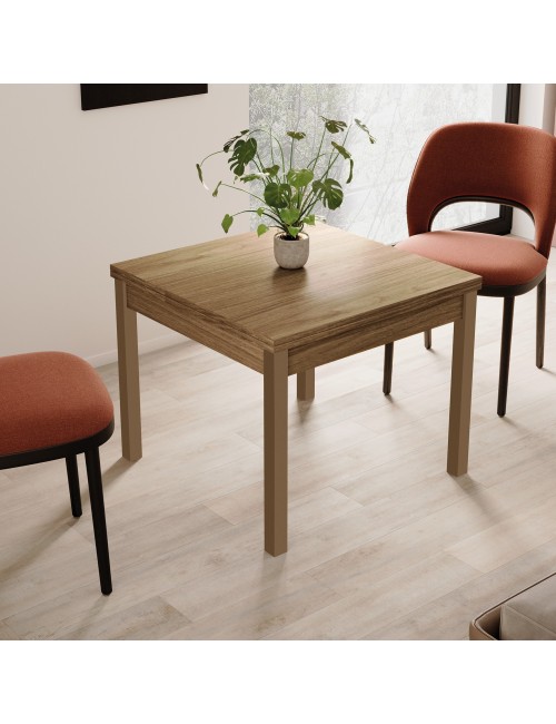 Tavolo raddoppiabile Firenze 90x90 colore noce naturale
