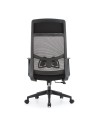 Poltrona ufficio Pasco colore nero schienale alto traforato