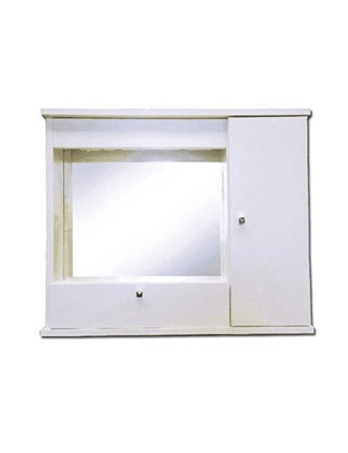 Mobile Bagno Pensile Bianco con Specchio e Ante 73x14x61H