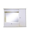 Mobile Bagno Pensile Bianco con Specchio e Ante 73x14x61H