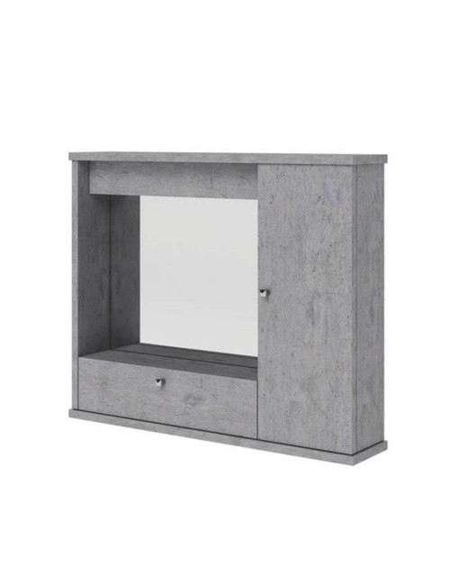 PENSILE  SPECCHIO  1 ANTA CON RIBALTA  H61 X L. 73 X P.14 CM / 2 PLAF CEMENTO