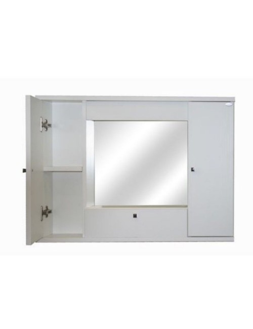Mobile bagno pensile 3 ante con Specchio colore bianco frassinato 93x14x61H PENSIL2SPEBF
