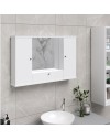 Mobile bagno pensile 3 ante con Specchio colore bianco frassinato 93x14x61H PENSIL2SPEBF