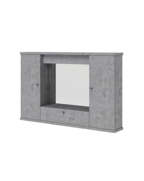 PENSILE  SPECCHIO  2 ANTE CON RIBALTA  H61 X L. 93 X P.14 CM  2 PLAF CEMENTO