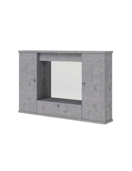 PENSILE  SPECCHIO  2 ANTE CON RIBALTA  H61 X L. 93 X P.14 CM  2 PLAF CEMENTO