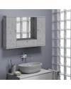 PENSILE  SPECCHIO  2 ANTE CON RIBALTA  H61 X L. 93 X P.14 CM  2 PLAF CEMENTO