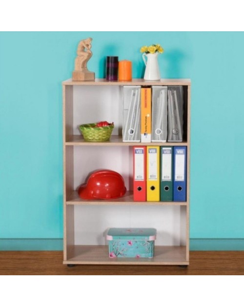 Libreria bassa con tre ripiani rkt330 colore rovere