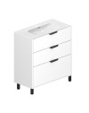 Mobile bagno Triana bianco lucido con 3 cassettoni e lavabo 80x38x85H