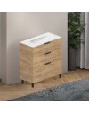 Mobile bagno Triana rovere con 3 cassettoni e lavabo 80x38x85H