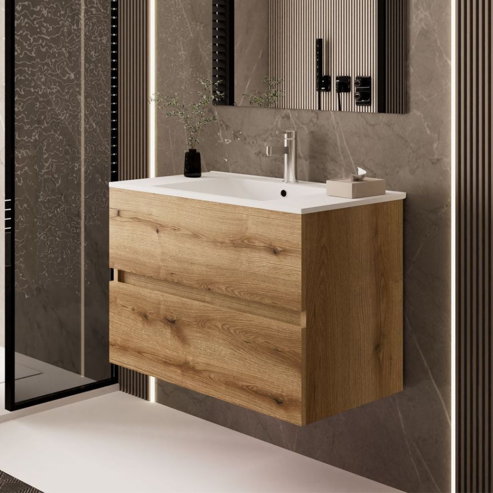 Mobile bagno sospeso Sevilla rovere quercia 100x44.6x52H: eleganza e praticità per un bagno moderno