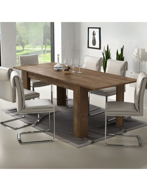 Tavolo rettangolare allungabile colore noce eastwood Anthony 160x88x75H stile shabby