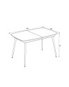 Tavolo allungabile colore cemento con gambe nere 145x80x75H allungabile a 185 Yense