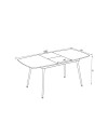 Tavolo allungabile colore cemento con gambe nere 145x80x75H allungabile a 185 Yense