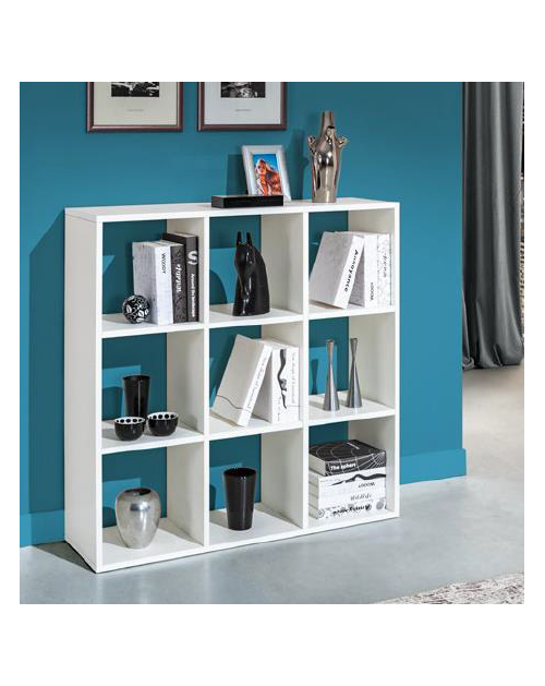 Libreria 9 vani a giorno bianco Hawai 106x32x106H