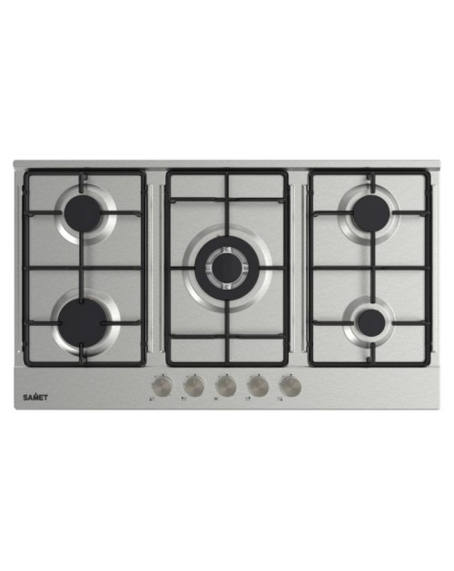 Piano Cottura gas 5 fuochi 90 cm Acciaio inox Samet Apollo2
