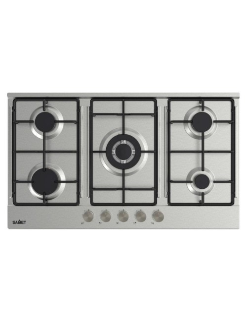 Piano Cottura gas 5 fuochi 90 cm Acciaio inox Samet Apollo2