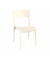 Sedia in polipropilene colore crema design minimal Zen