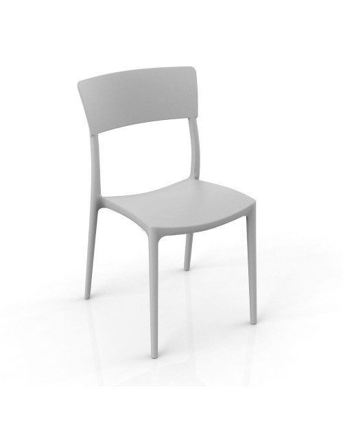 Sedia in polipropilene colore grigio cemento design minimal Zen