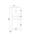 Mobile copri lavatrice Marsiglia con Ante e ripiani colore rovere 64x20x180H