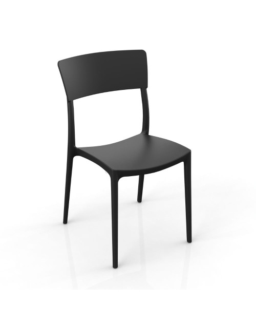 Sedia in polipropilene colore nero grafite design minimal Zen