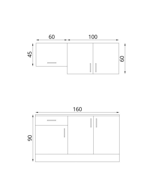 Cucina 160 cm Isernia con elettrodomestici colore bianco