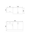 Cucina 160 cm Isernia con elettrodomestici colore bianco