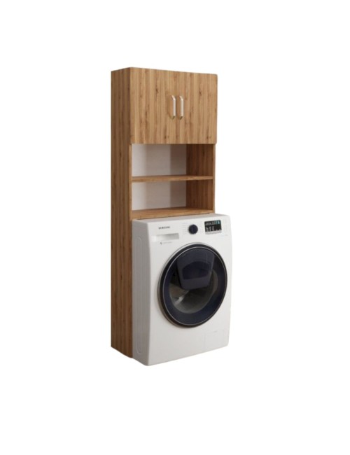 Mobile copri lavatrice Marsiglia con Ante e ripiani colore rovere 64x20x180H
