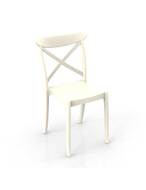 Sedia in polipropilene colore crema stile classico Ischia