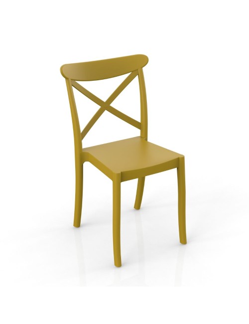Sedia in polipropilene stile classico Ischia colore giallo senape