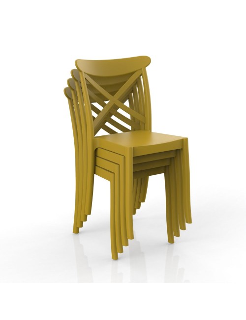 Sedia in polipropilene stile classico Ischia colore giallo senape