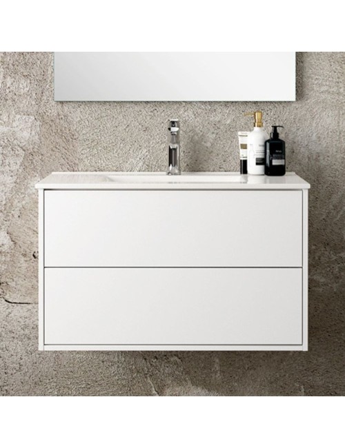 Mobile bagno sospeso colore bianco Push: design e funzionalità 80x45x48H