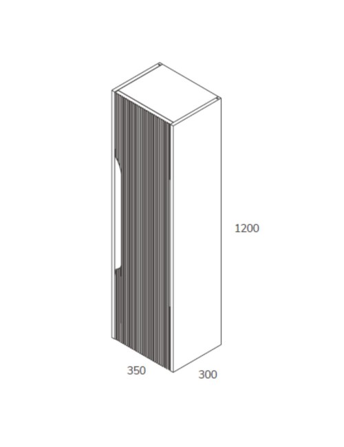 Colonna bagno sospesa Soho colore bianco opaco effetto cannettato 35x30x120H