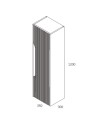 Colonna bagno sospesa Soho colore bianco opaco effetto cannettato 35x30x120H