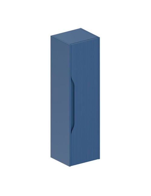 Colonna bagno sospesa Soho colore azzurro opaco effetto cannettato 35x30x120H