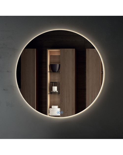 Specchio rotondo per bagno retroilluminato anti appannamento Renhu100: eleganza senza tempo e tecnologia avanzata