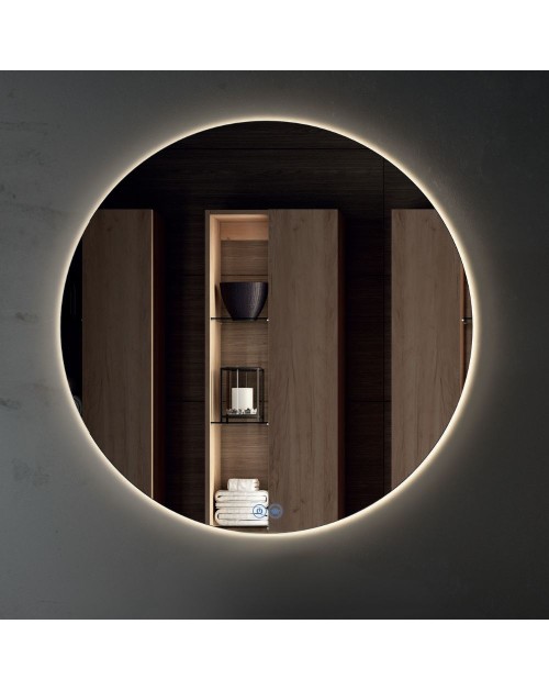 Specchio rotondo per bagno retroilluminato anti appannamento Renhu120: eleganza senza tempo e tecnologia avanzata