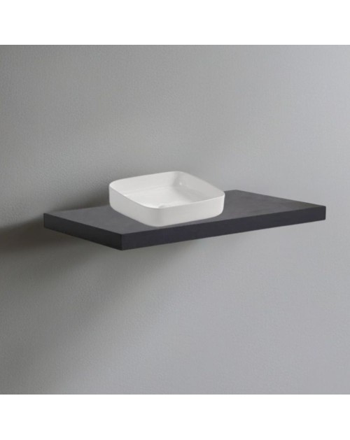 Mensolone da bagno antracite 100x47 con lavabo da appoggio bianco: minimalismo e funzionalità per un bagno moderno