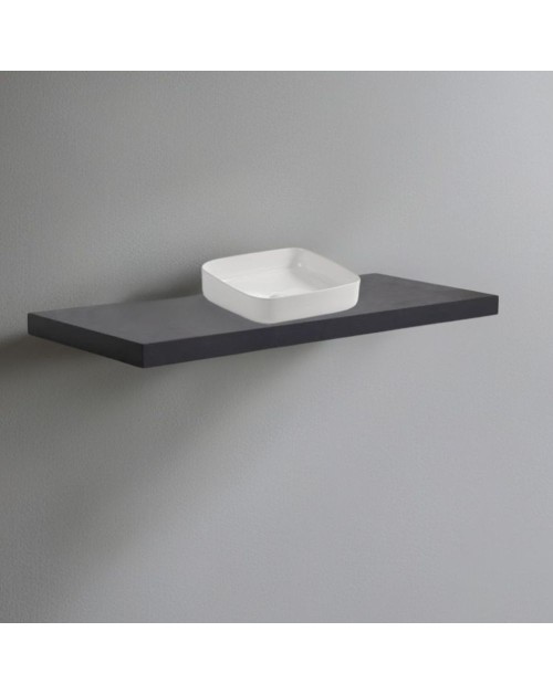 Mensolone da bagno antracite 120x47 con lavabo da appoggio bianco: minimalismo e funzionalità per un bagno moderno