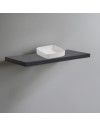 Mensolone da bagno antracite 120x47 con lavabo da appoggio bianco: minimalismo e funzionalità per un bagno moderno