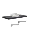 Mensolone da bagno antracite 120x47 con lavabo da appoggio bianco: minimalismo e funzionalità per un bagno moderno