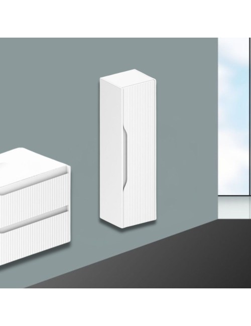 Colonna bagno sospesa Soho colore bianco opaco effetto cannettato 35x30x120H