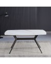 Tavolo Fisso piano ceramica effetto marmo bianco lucido 160x90x76H