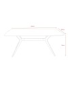 Tavolo fisso piano ceramica effetto marmo bianco lucido Callista 160x90x76H