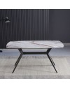 Tavolo fisso piano ceramica effetto marmo grigio chiaro lucido Callista 160x90x76H