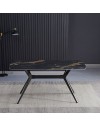 Tavolo fisso piano ceramica effetto marmo nero opaco Callista 160x90x76H