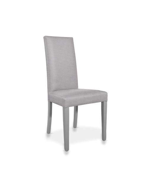 Sedia rivestita in tessuto grigio Nancy