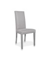 Sedia rivestita in tessuto grigio Nancy