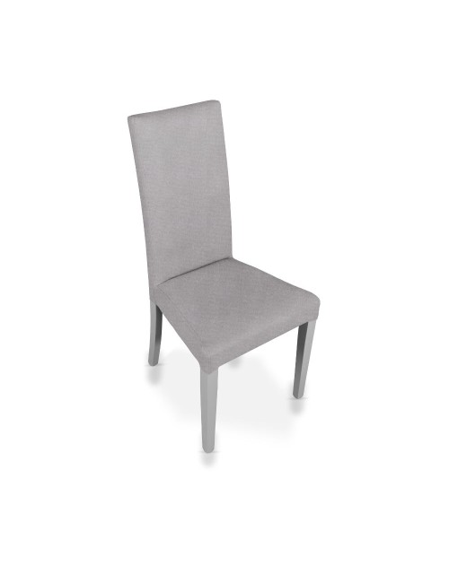 Sedia rivestita in tessuto grigio Nancy