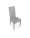 Sedia rivestita in tessuto grigio Nancy